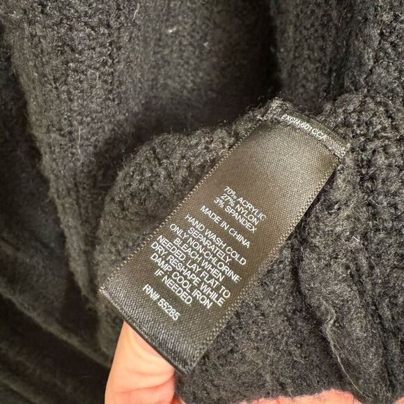 Express Black Fuzzy Hooded Soft Open Cardigan Sweater Small/Medium - Picture 5 of 7